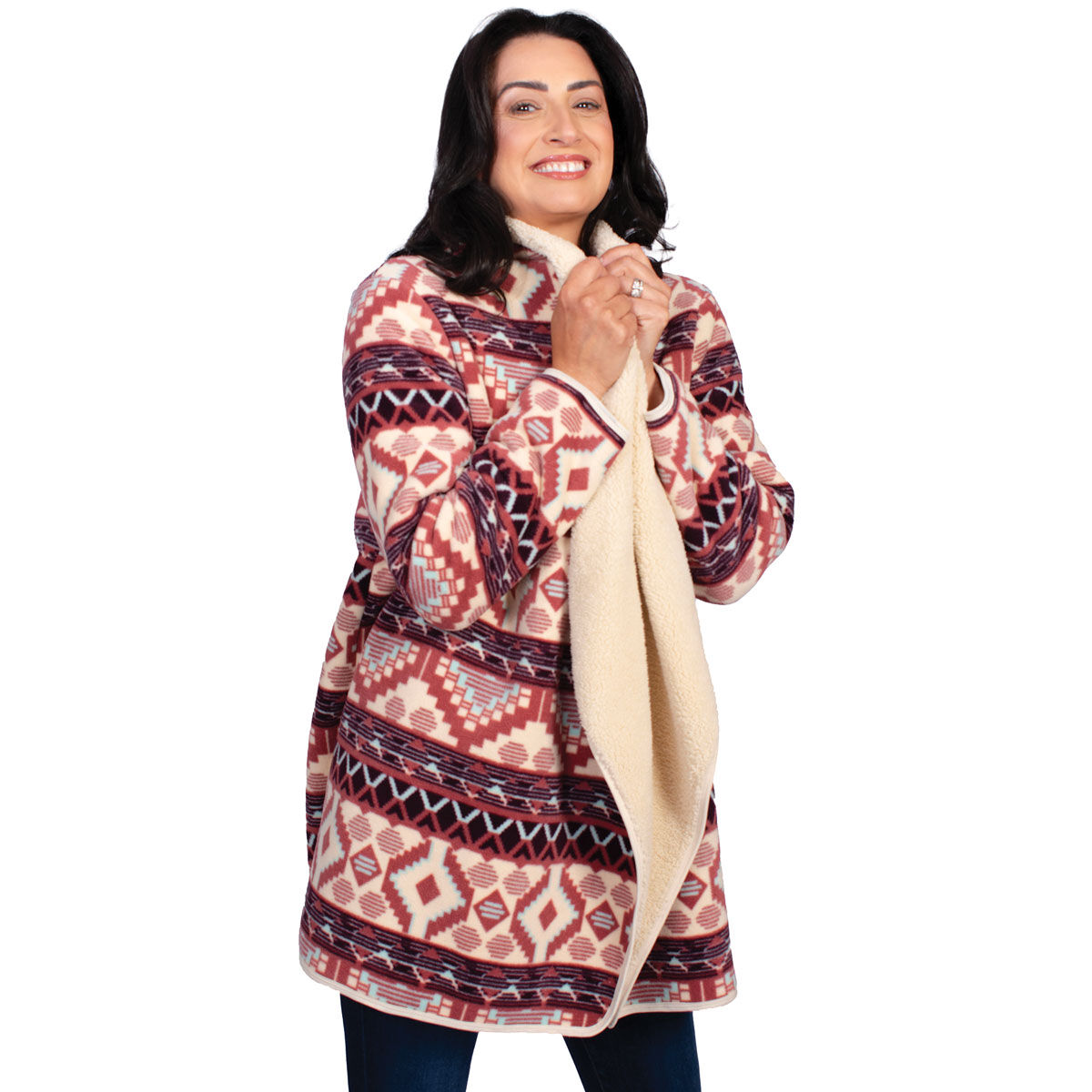 Canyon Creek Women's Aztec Sherpa Lined Cardigan