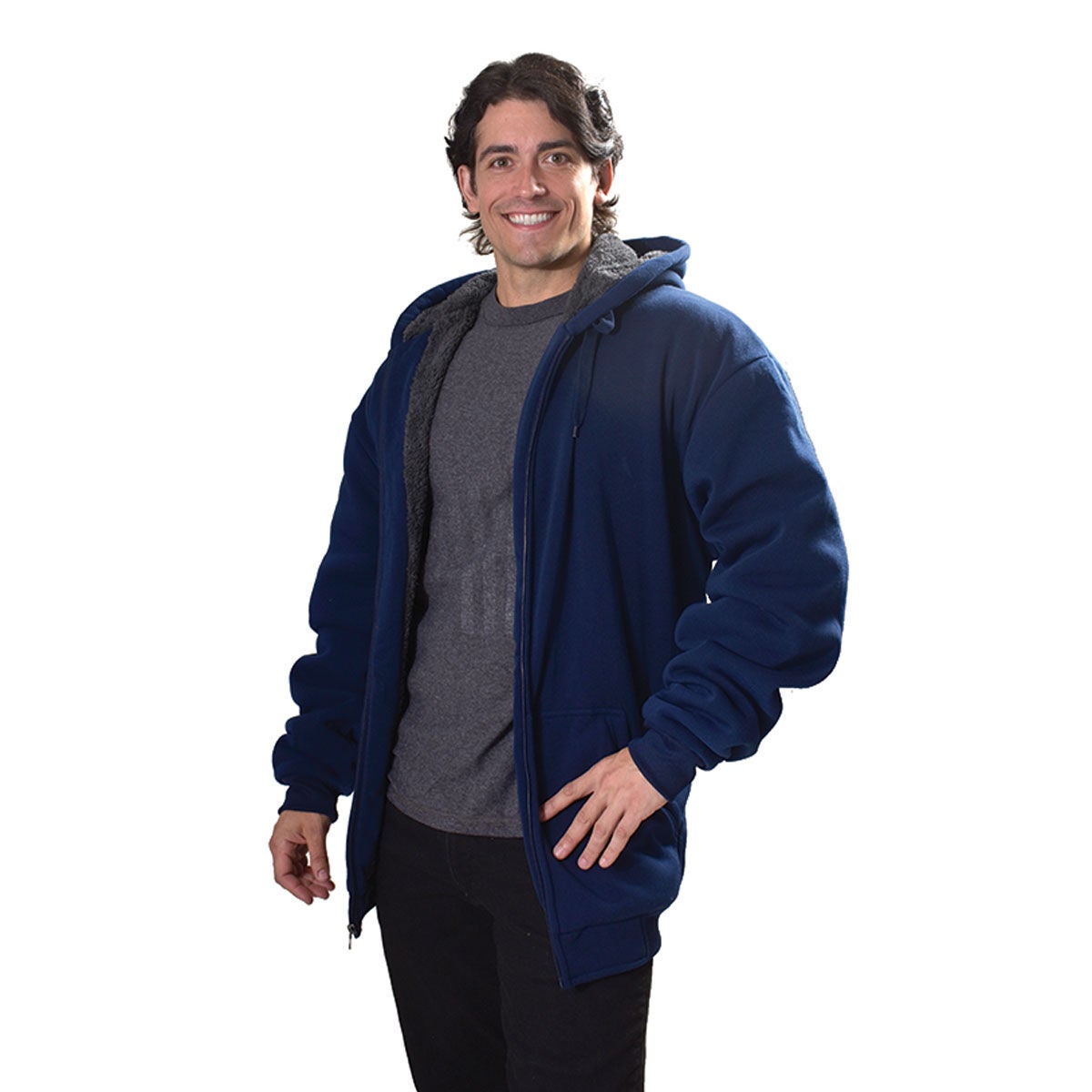 Big Ball Sports Men's 3X Navy Sherpa Hoodie