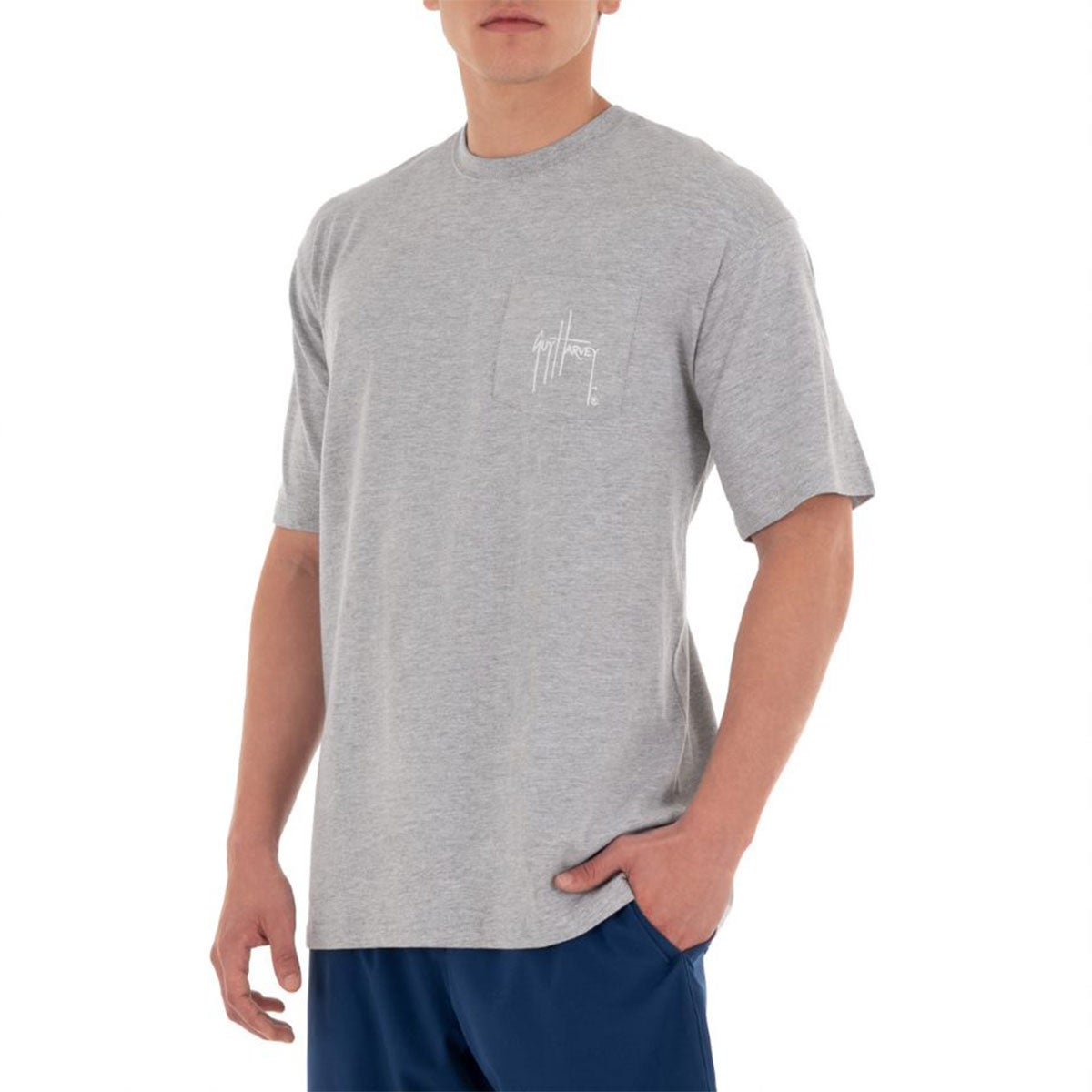 Guy Harvey Men's Bass Off Set Short Sleeve Tee