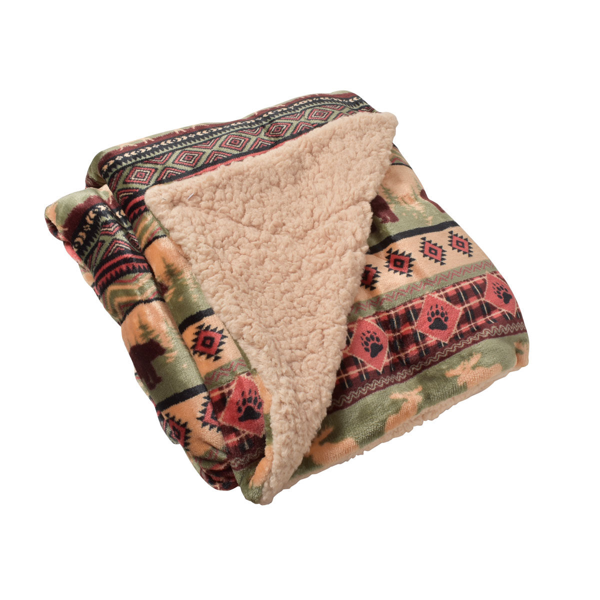 Montauk Deer,Bear,Buffalo Print Blanket