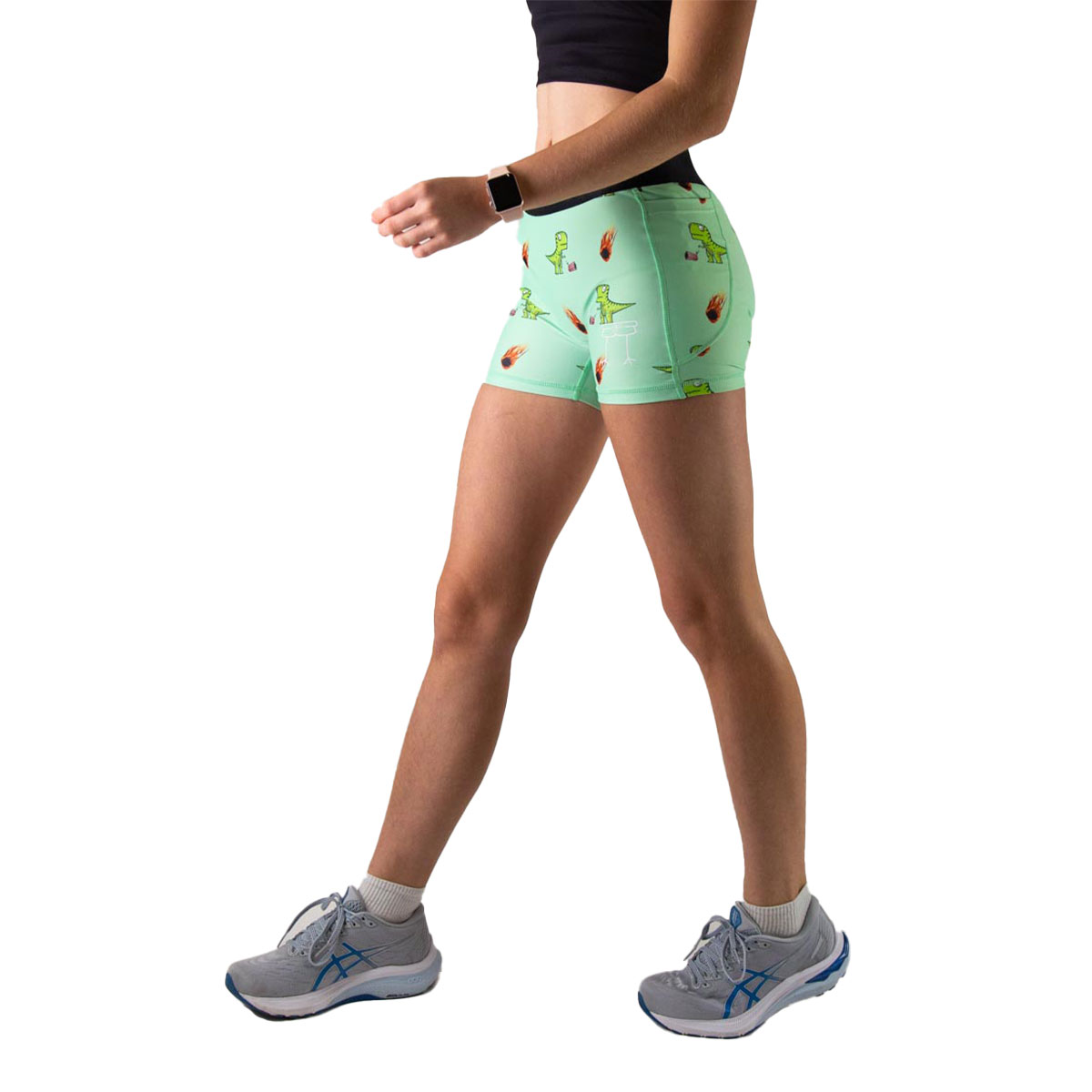 Chickn Legs Women's 3" Compression Shorts Dino Sore
