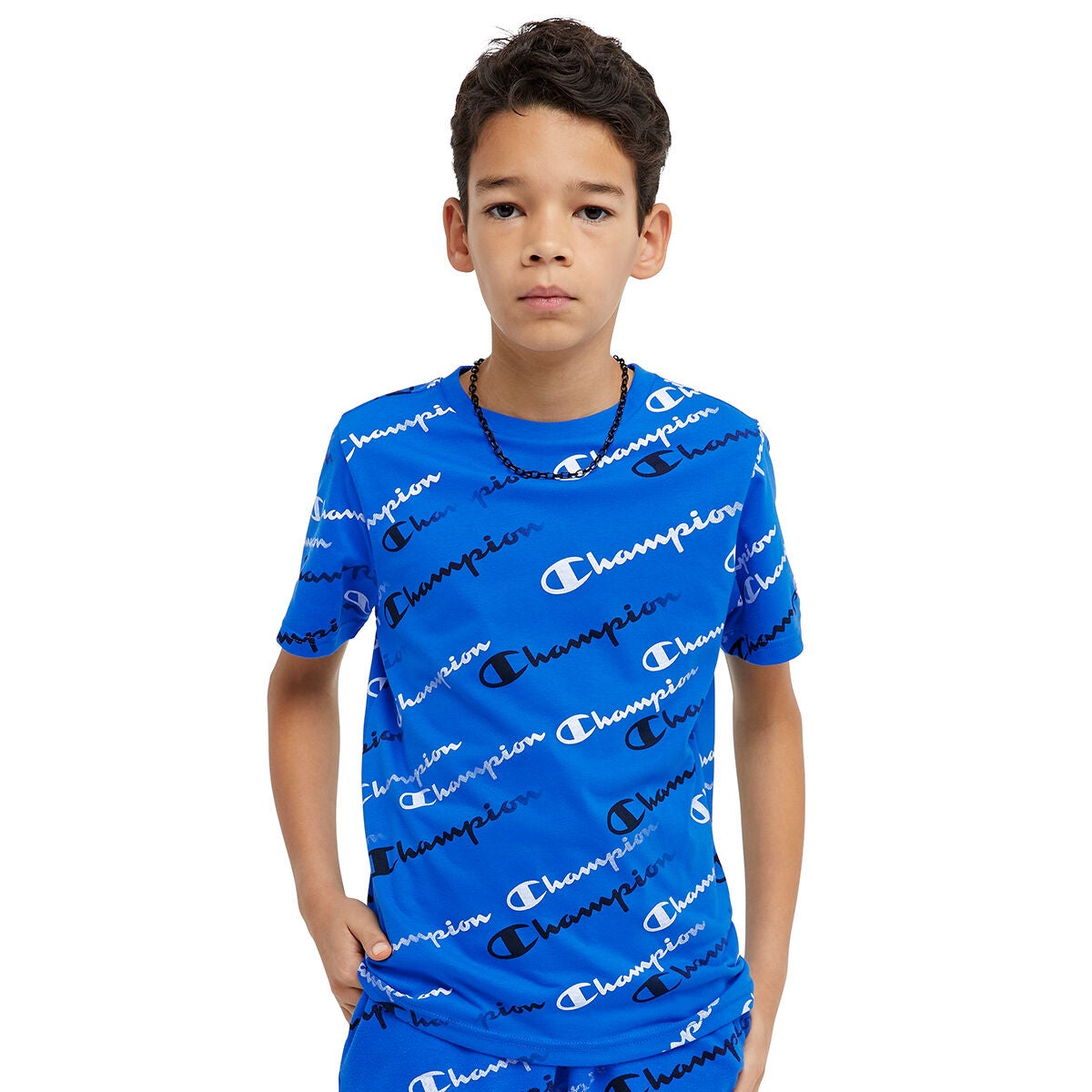 Champion Boys' Branded Aop Shorts Sleeve Tee