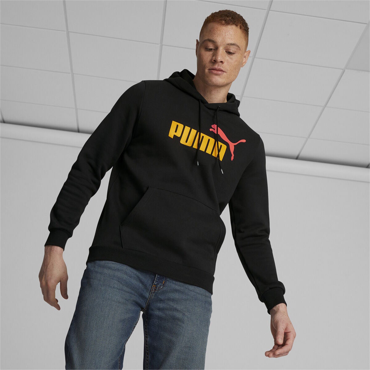 Puma Men's ESS+ 2 Col Big Logo Hoodie Fleece Us Athletic Apparel