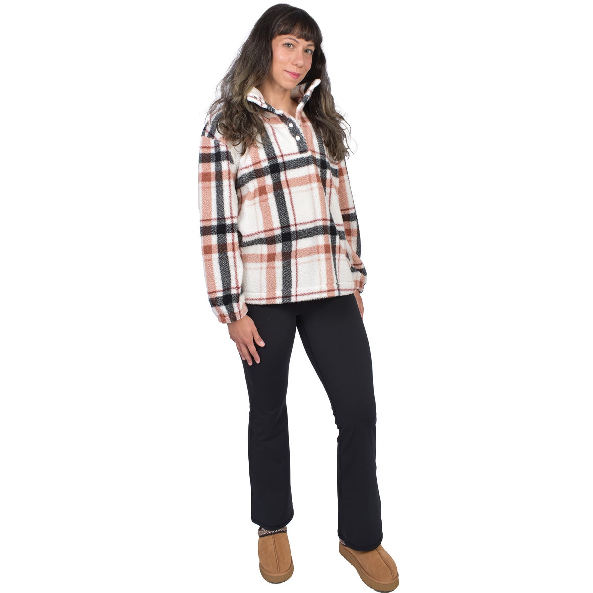 Canyon Creek Women's Long Sleeve Plaid Mock Neck Top