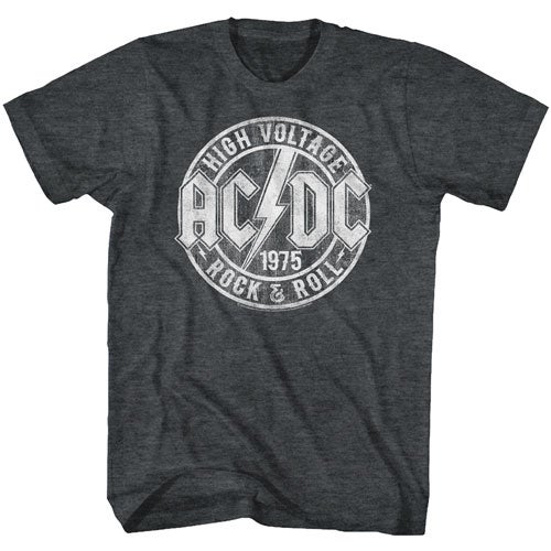 Men's Short Sleeve Charcoal ACDC Rock Roll Tee