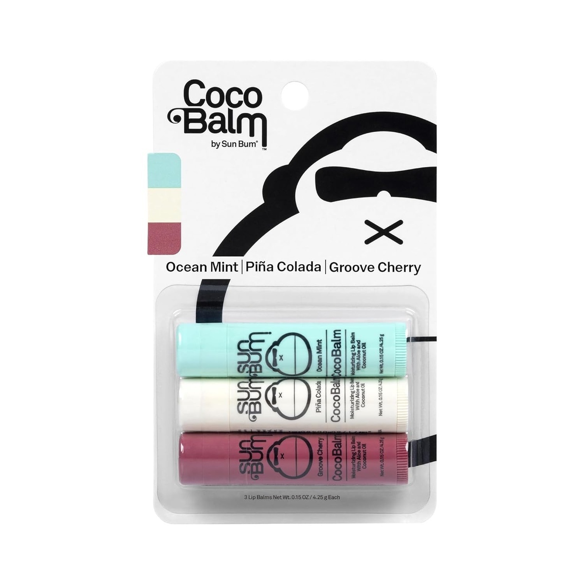 Sun Bum CocoBalm 3-Flavor Variety Pack Moisturizing Lip Balm