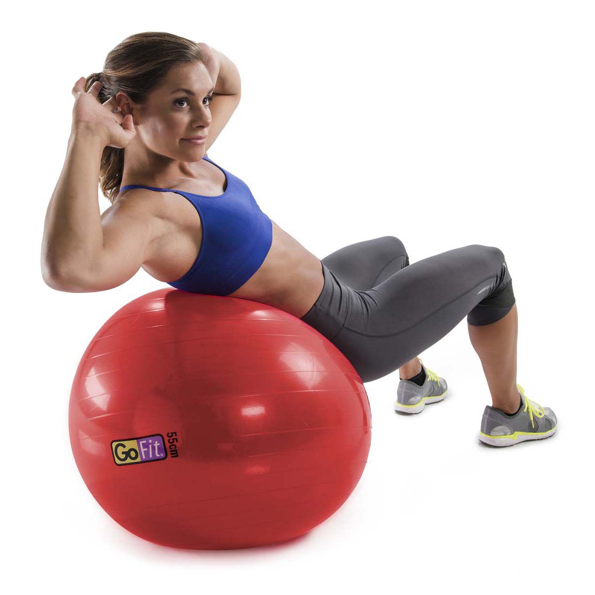Go Fit 55cm 1000lb Capacity Exercise Ball with Pump & Training Poster