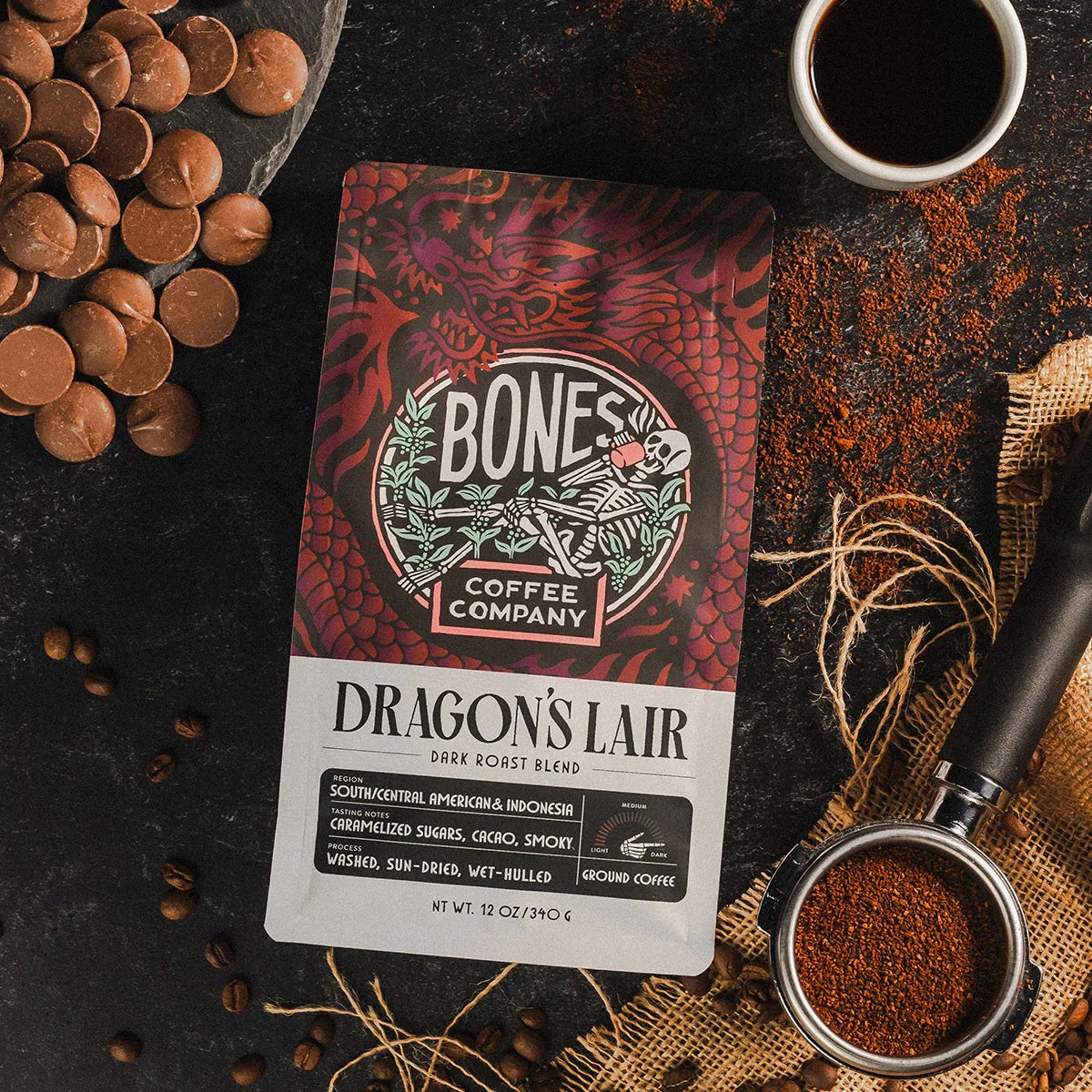 Bones Coffee Co Dragon's Lair Coffee - 12oz Ground