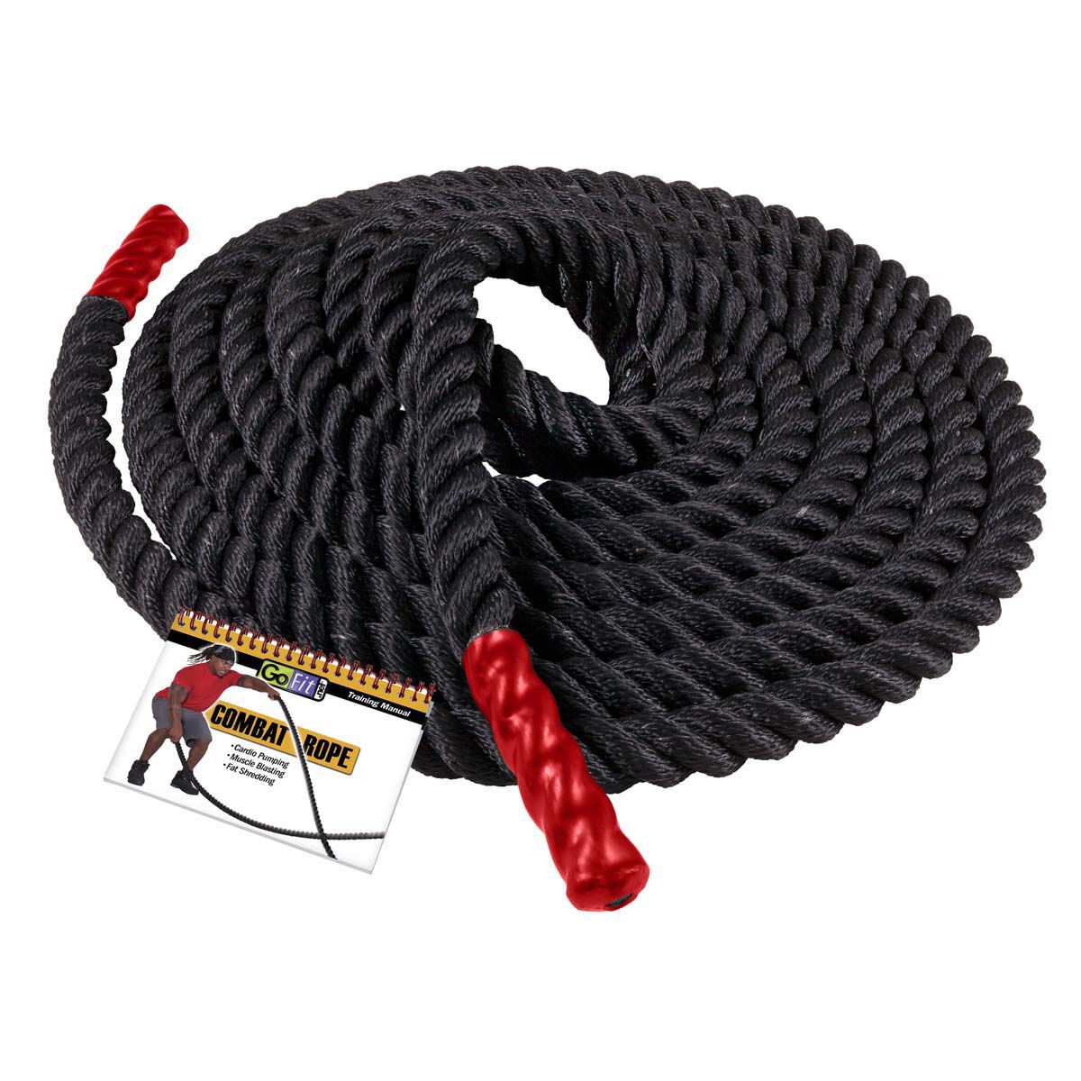 Go Fit 40' Combat Rope with Manual - 1.5" Thick with Molded Handles
