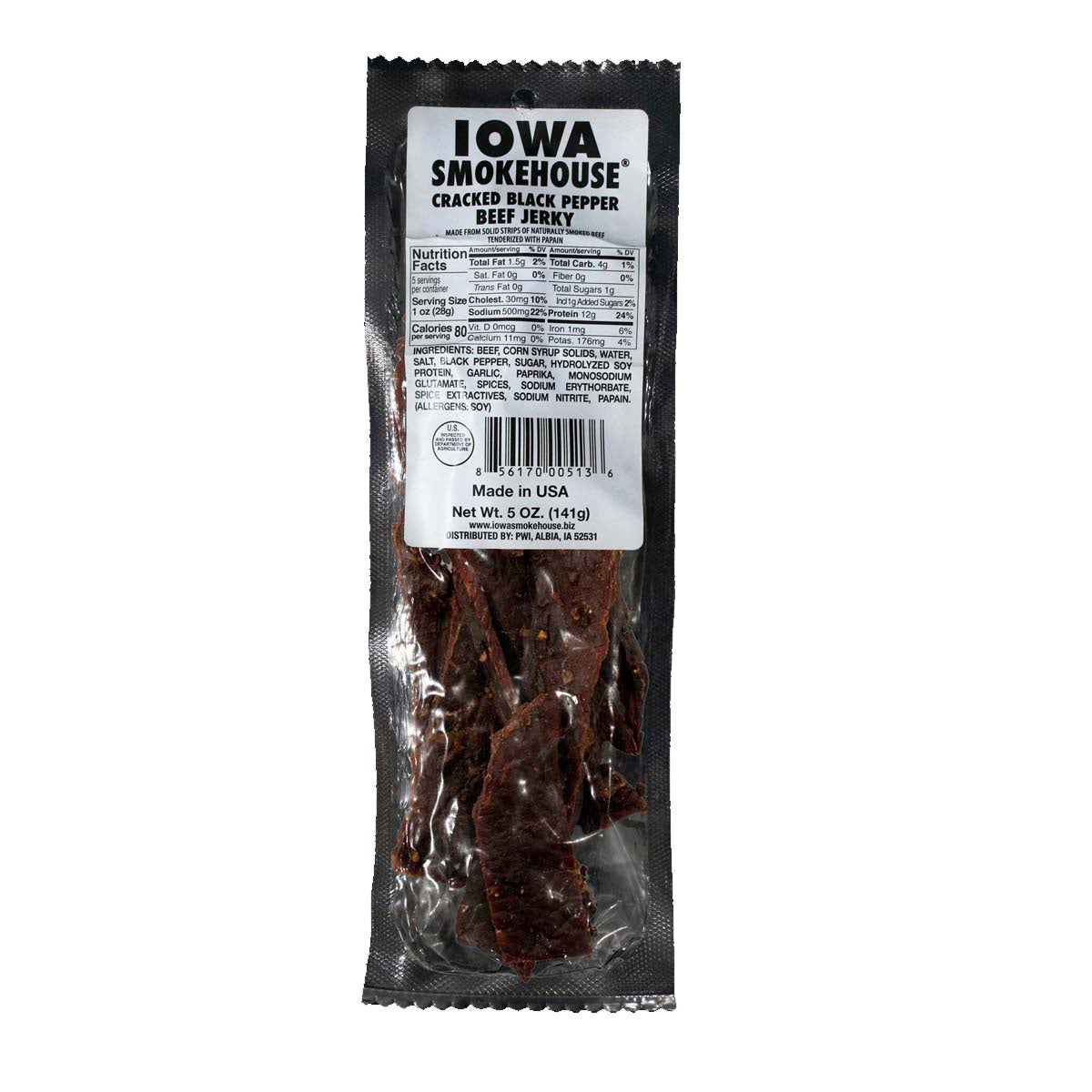 Iowa Smokehouse 5oz Black Pepper Beef Jerky