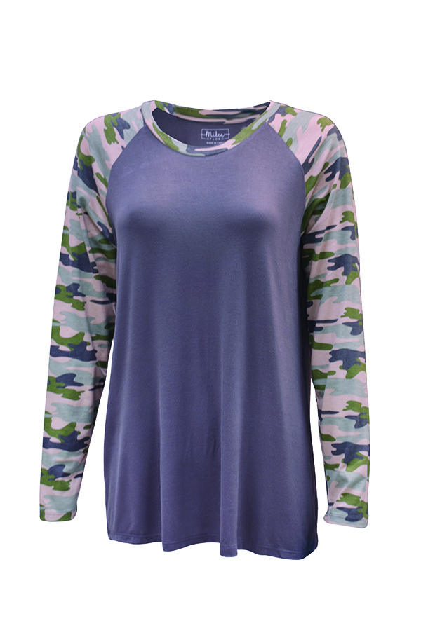 Miken Flow Women's Long Sleeve Camo Raglan Tee