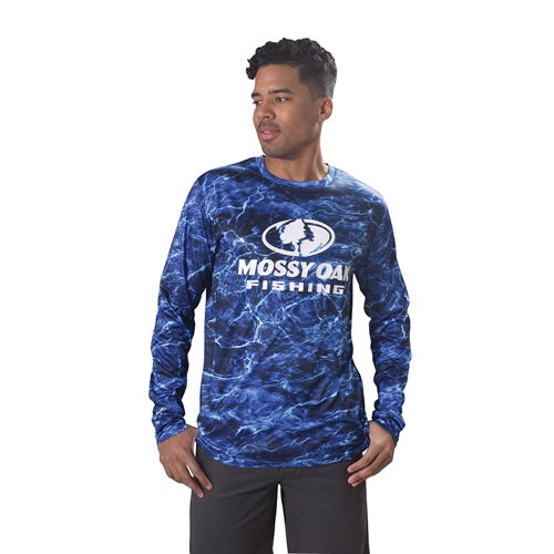 Mossy Oak Fish Men's Long Sleeve Fish Print Tee