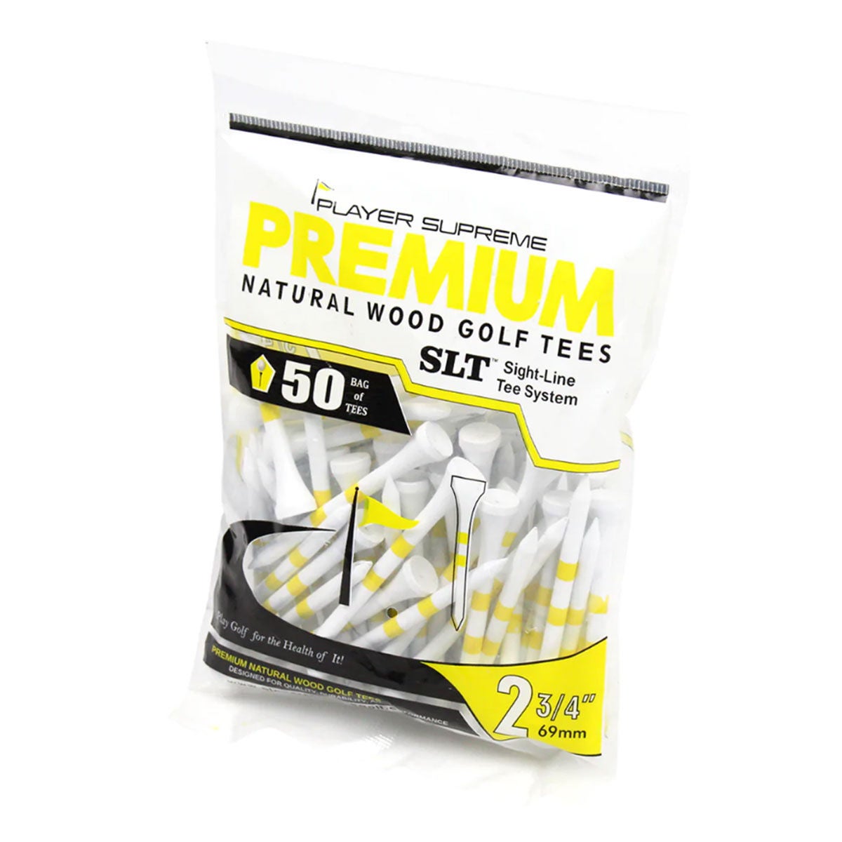 Player Supreme 2-3/4" Striped Golf Tees - 50-pack