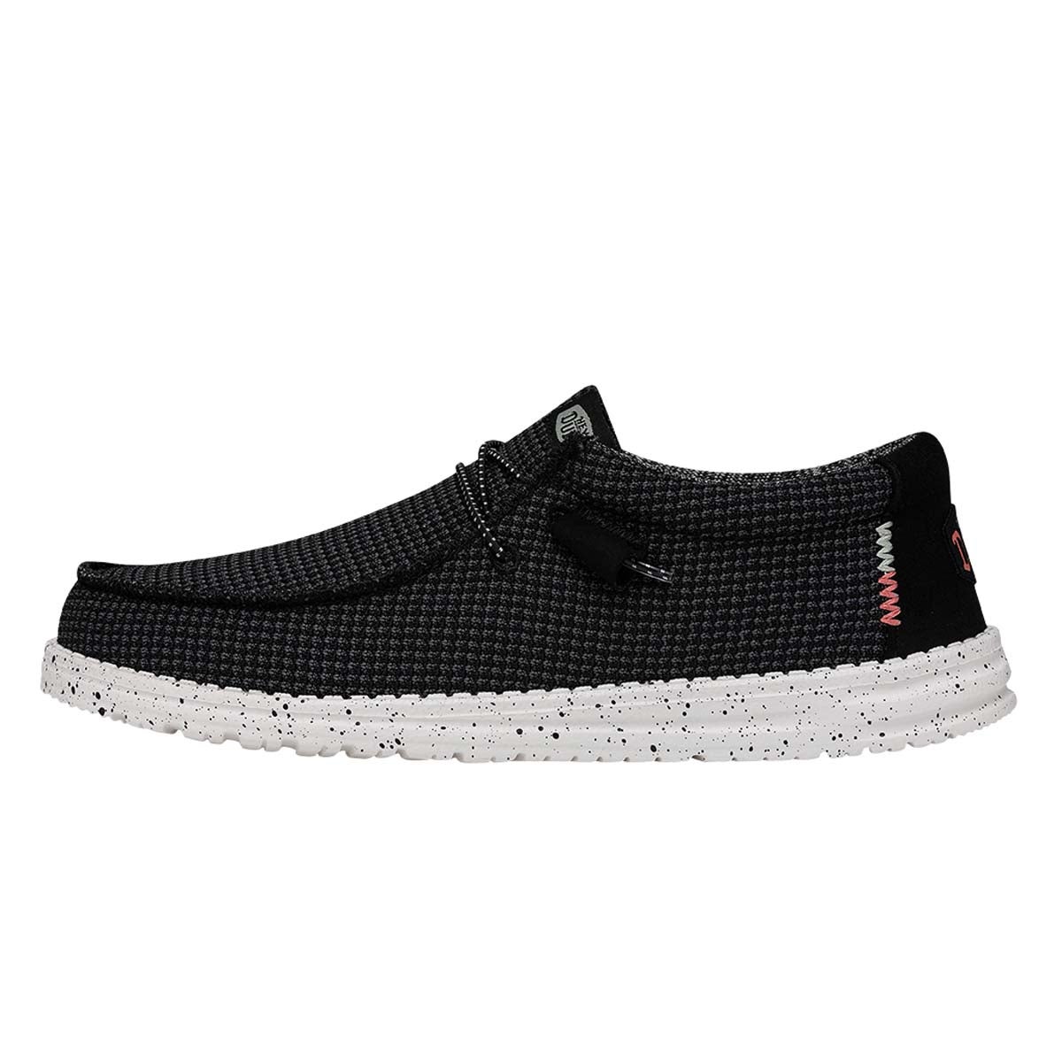 HeyDude Men's Wally Sport Mesh Black/White Shoes