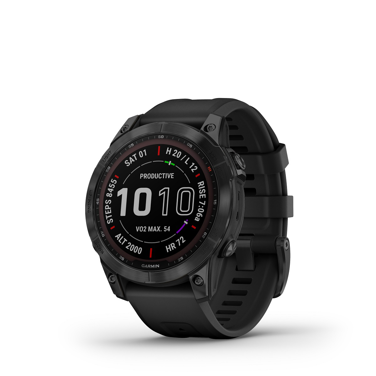 Garmin fenix® 7S Sapphire Solar, Carbon Gray DLC Titanium Garmin fenix® 7S Sapphire Solar, Carbon Gray DLC Titanium