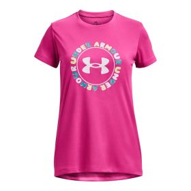 Under Armour Girls' Tech Wordmark Shorts Sleeve Crew Neck Tee