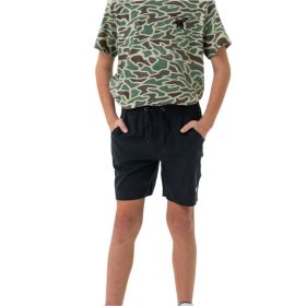 Burlebo Boys' Heather Black Retro Duck Camo Athletic Short