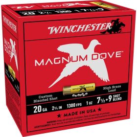 Winchester 20 Gauge Magnum Dove 2-3/4" 1 oz 7-1/2 + 9 Shot Blend Shotshells (25-Round Box)