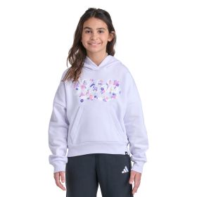 adidas Girl's Youth Long Sleeve Graphic Fleece Hooded Pullover
