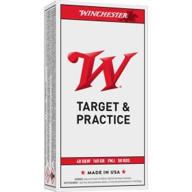 Winchester .40 S&W 165-Grain Target & Practice FMJ Handgun Ammunition (50 Rounds)