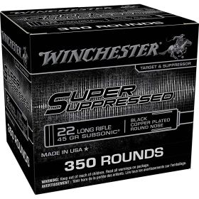Winchester Super Suppressed .22 LR 45 Grain Rimfire Ammo