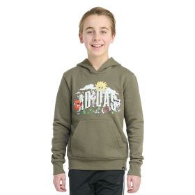 adidas Boys' Long Sleeve Graphic Fleece Pullover Hoodie