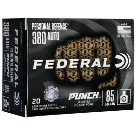 Federal Personal Defense Punch, 380 Auto, 85 Grain, Jacketed Hollow Point