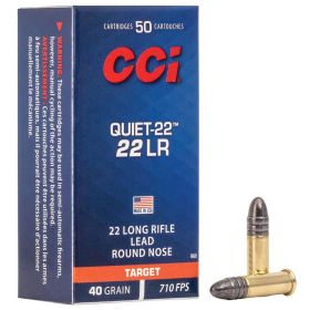 CCI Quiet-22, 22 LR, 40 Grain, Lead Round Nose Ammo