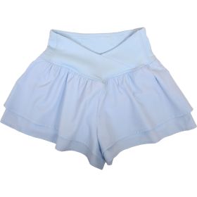 Sola Girls Girls' Lightstreme 2-Tier Flutter Hybrid Short with Crossover Waistband