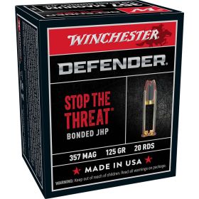 Winchester Defender .357 Magnum 125-Grain Bonded JHP Handgun Ammunition (20-Round Box)