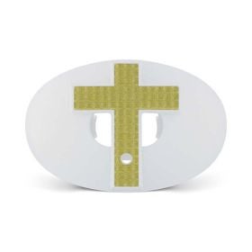 Battle Sports 3D Chrome Cross Oxygen - White with Gold DIAMOND Cross