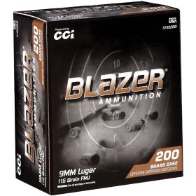 CCI Blazer Brass 9mm 115 Grain Full Metal Jacket Ammo