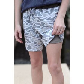 Burlebo Boys' White Camo Athletic Shorts