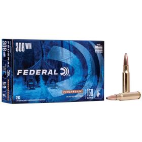 Federal Power-Shok Rifle, 308 Win, 150 Grain, Jacketed Soft Point Ammo