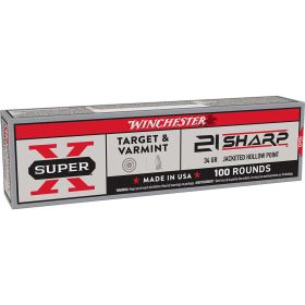 Winchester Super-X 21 Sharp .22 LR 34-Grain Jacketed Hollow Point Rimfire Ammuni           tion (100 Rounds)