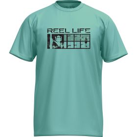 Reel Life Men's Performance Short Sleeve Tee - Distressed Logo Graphic