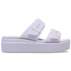 Crocs Women's Brooklyn Buckle Frosted Low Wedge Sandals