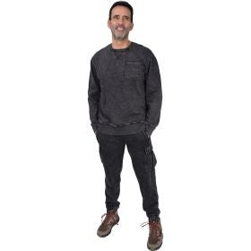 Bison Ridge Men's Washed Everest Crew Fleece Top