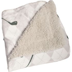 Canyon Creek Golf Print Sherpa-Lined Blanket