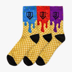 Baseball Lifestyle 3pk Berry Ice Cream Performance Socks