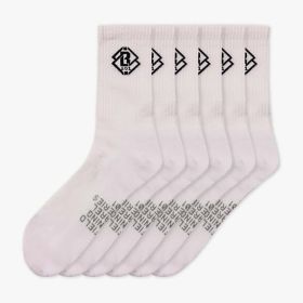 Baseball Lifestyle 6pk White Crew Performance Socks