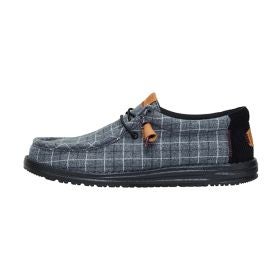 HeyDude Men's Wally Plaid Corduroy Black/Multi Shoe