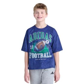 adidas Boys' Short Sleeve Printed Football Wash Tee