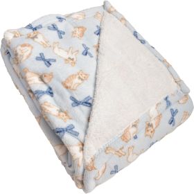 Canyon Creek Cat Print Sherpa-Lined Blanket