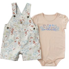 Carhartt Infant Girls' 2-Piece Short Sleeve Bodysuit & Canvas Shortall Set