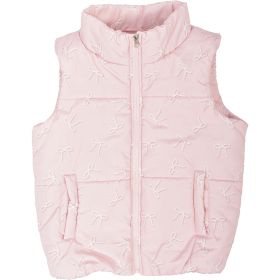 New Look Sport Girls' Pink All Over Print Bow Puffer Vest
