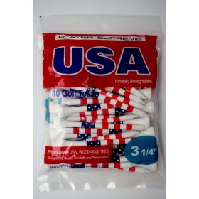 Player Supreme 3 1/4" USA Stripe Golf Tees 40 pack