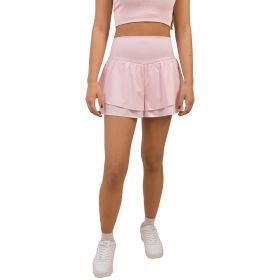 Sola Women's Lightstreme Hybrid Flirty Ruffle Tiered 2-in-1 Short
