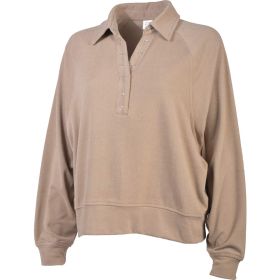Embrace Life Women's Brushed Rib Collared Henley