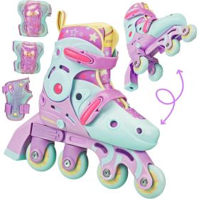 Roller Derby Kids' Switch 2-in-1 Adjustable Skates with Protective Gear